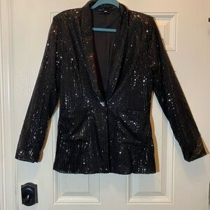 NWOT SHEIN Black Sequin Women's Blazer